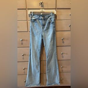 Express Blue Flare Wide Leg Jeans Retro Style